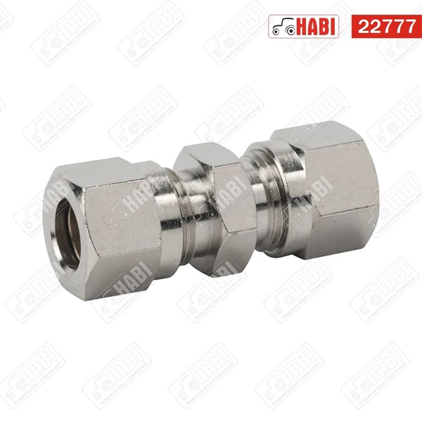 Szorítógyűrűs csatlakozó egyenes M12x1 8/8 mm réz-nikkel