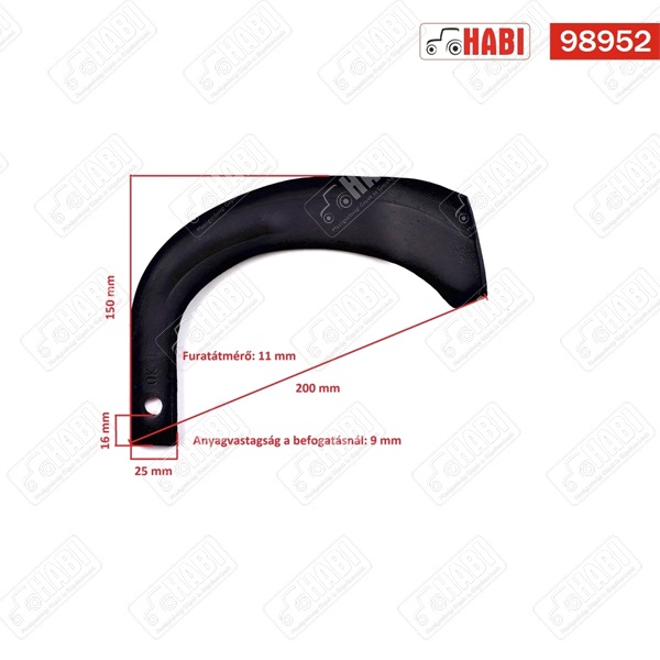 Talajmaró kés 1.típus (japán marókhoz) jobb