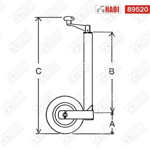 AL-KO támasztókerék 150 kg, D=48 mm, utánfutó