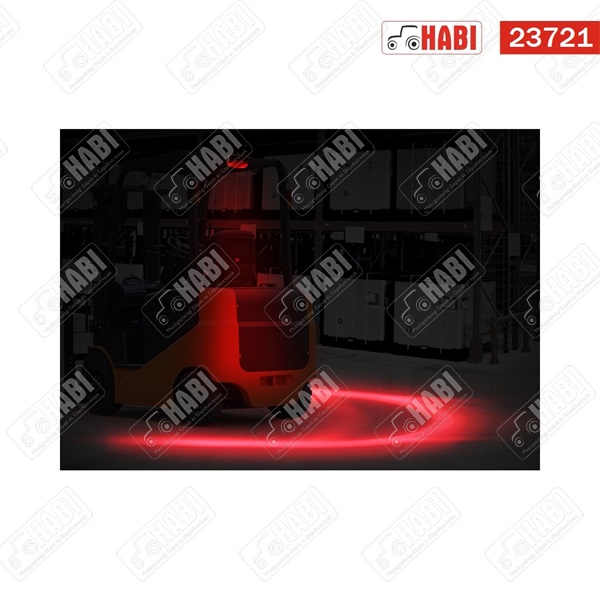 Targonca figyelmeztető munkavédelmi fény (piros félkör) 10-80V LED ECE R10