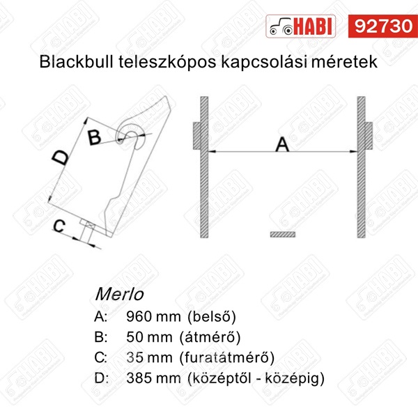 Teleszkópos gabonakanál 2500L, 2,4m (BLACKBULL)