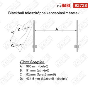 Teleszkópos trágyavilla 1600L, 2,4m (BLACKBULL)