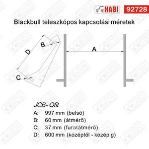 Teleszkópos trágyavilla 1600L, 2,4m (BLACKBULL)