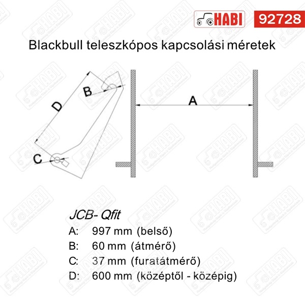Teleszkópos trágyavilla 1600L, 2,4m (BLACKBULL)