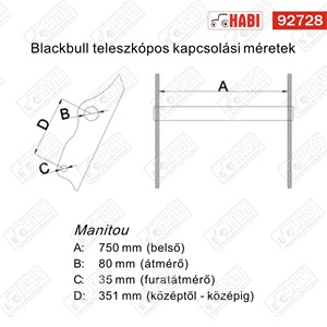 Teleszkópos trágyavilla 1600L, 2,4m (BLACKBULL)