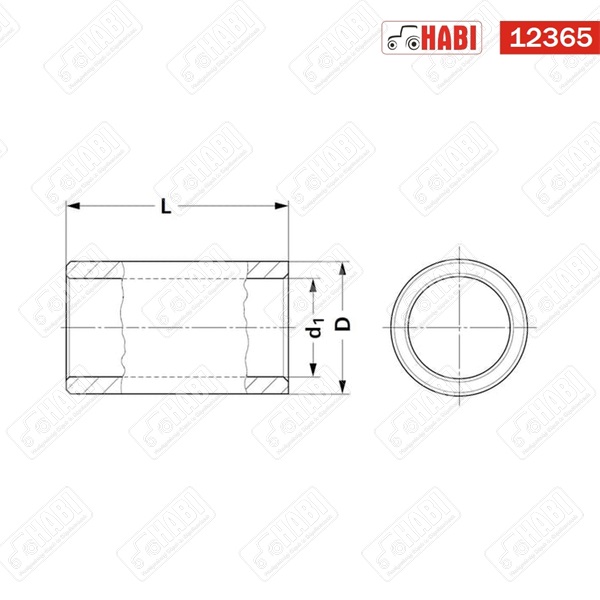Tengely összekötő hüvely reteszhoronnyal d=25 mm D=45 mm L=100 mm nút=8 mm