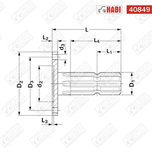 Tengelycsonk 6 bordás L=110 mm vakkarimás