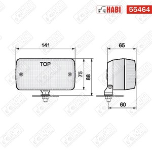 Tolatólámpa halogén 12/24V 65x75x141 mm WESEM