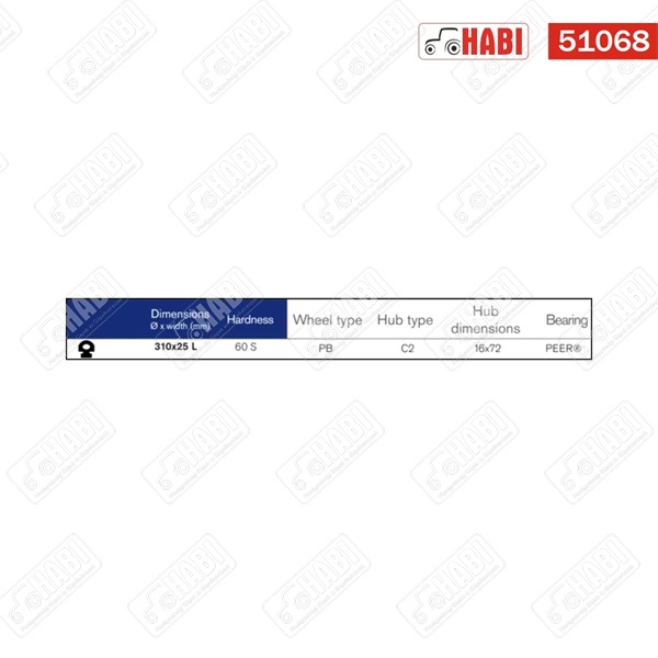 Vetőgép tömörítő kerék komplett 310x25 mm FARMFLEX