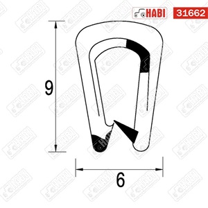 Üveg élvédő 6x9 mm EPDM