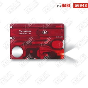 VICTORINOX Swiss Card Classic manikűr készlet, led lámpával, piros