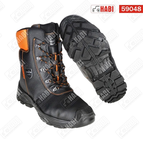 Vágásbiztos bakancs, 49-es méret/UK 49, fekete/narancssárga, Eco Hunter basic, Lupriflex