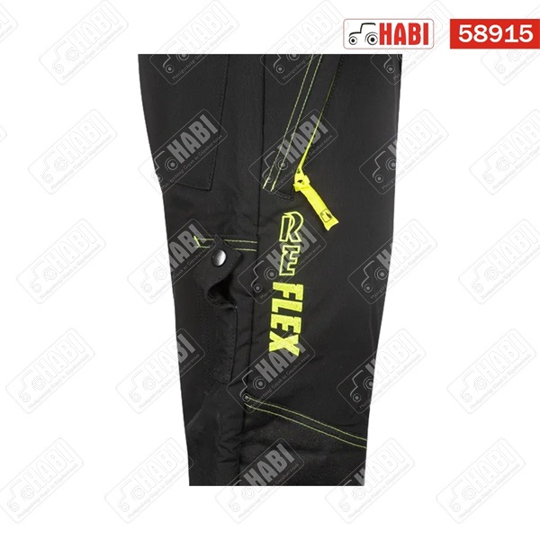 Vágásbiztos láncfűrész-nadrág, vízlepergető, XL, Hi-Vis, fekete, SIP