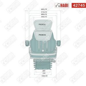 Vezetőülés PROBOSS AS2480 kartámaszos légrugós 480 mm széles ülőlappal
