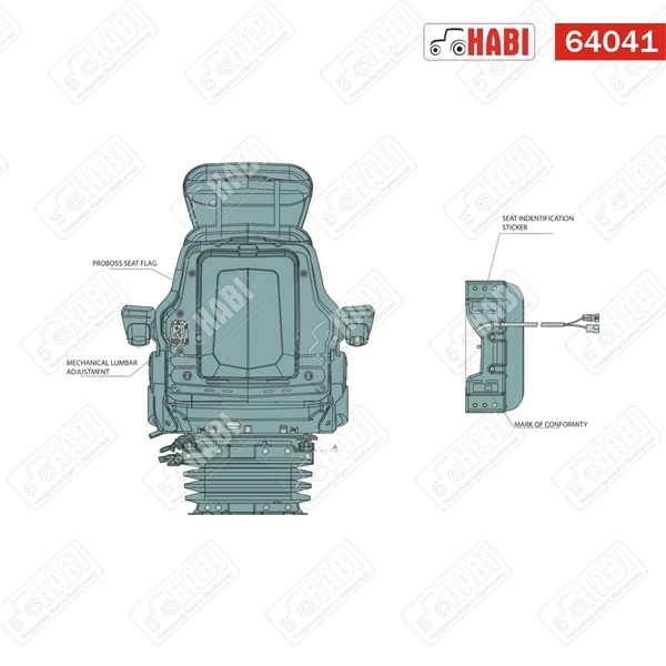 Vezetőülés PROBOSS AS3510 MF kartámaszos légrugós 510 mm széles ülőlappal