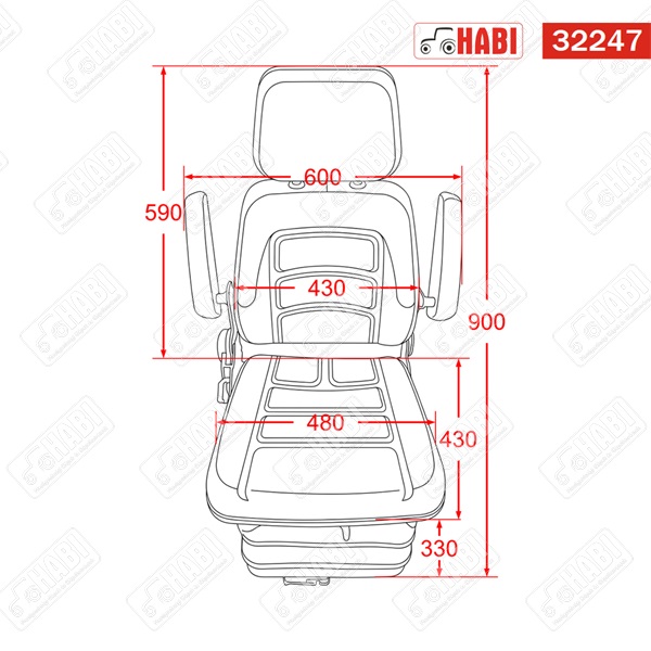 Vezetőülés kartám+fejtám PVC