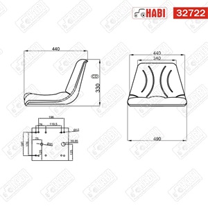 Vezetőülés kartám nélkül 490 mm