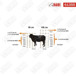 Villanypásztor birkaháló H=90 cm L=50 m FARMA