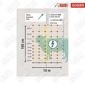 Villanypásztor háló Ovinet H=108cm L=50m AKO