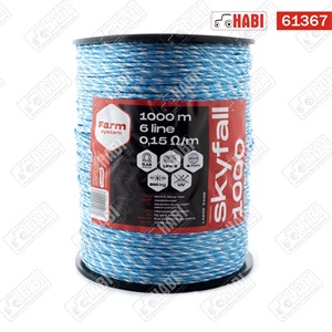 Villanypásztor vezeték SKYFALL 1000 m 4 mm 0,15 Ohm/m kék-fehér
