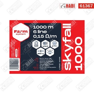 Villanypásztor vezeték SKYFALL 1000 m 4 mm 0,15 Ohm/m kék-fehér