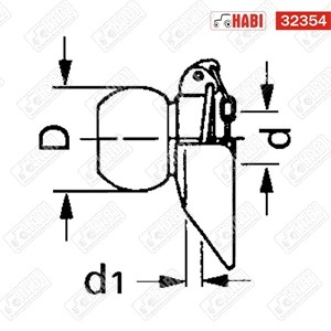Vonórúd golyó vezetővel 3/2 kat. D=64 mm d=28,4 mm
