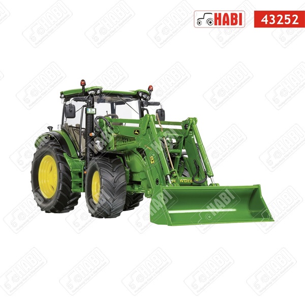 WIKING John Deere 6125R traktor homlokrakodóval