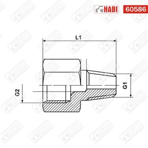 Zsírzógomb toldó M6x1 - M8x1 L=18 mm